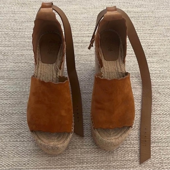 Chloe Suede Wipstitch Trim Espadrilles - Picture 3 of 6